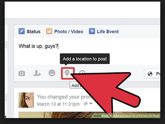 how to add facebook location.