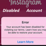 instagram disabled account