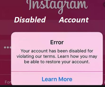 instagram disabled account