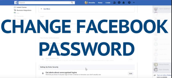 change facebook password