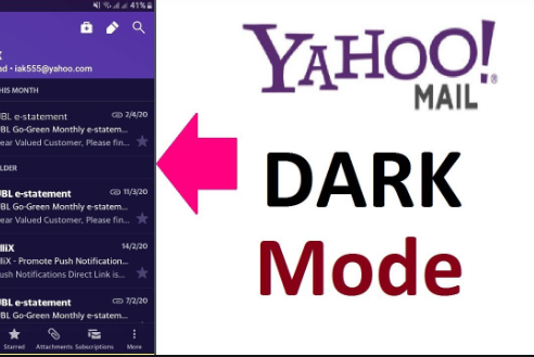 how to make yahoo mail dark mode