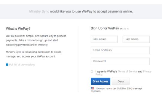 setup Wepay Account